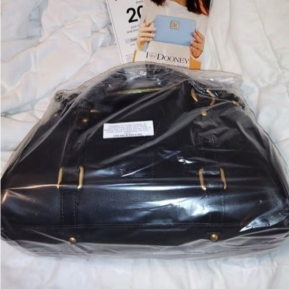 Dooney & Bourke Black Florentine Leather Satchel - Picture 2 of 2